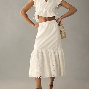 By Anthropologie Eyelet Petticoat Skirt